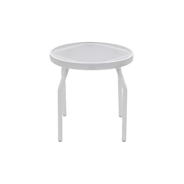 Coast Straight Round Acrylic Poolside Side Table, 18” Diameter