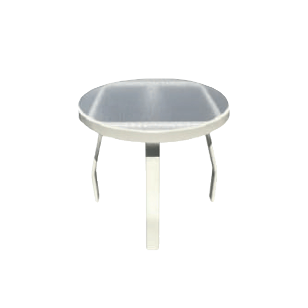 Waterfront Angled Acrylic Round Poolside Side Table , 18” or 24” Diameters