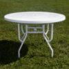 Coast Round Fiberglass Patio Dining Table with L Support Brackets