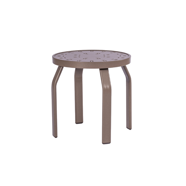 Waterfront Straight Punch Top Round Poolside Side Table, 18” or 24” Diameters