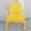 Coast Basketweave Vinyl Strap Sled Base Patio Dining Chair - Front