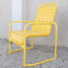 Coast Basketweave Vinyl Strap Sled Base Patio Dining Chair - Yellow
