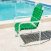 Coast Basketweave Vinyl Strap Sled Base Patio Dining Chair - Green