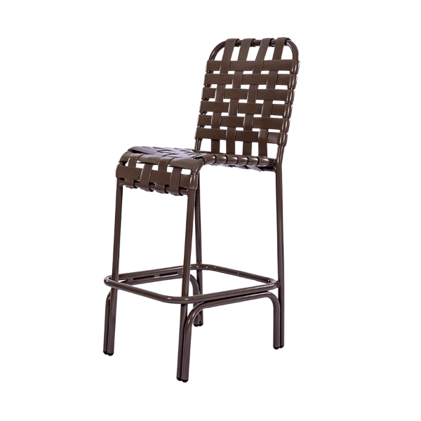 Coast Basketweave Vinyl Strap Armless Patio Bar Height Chair