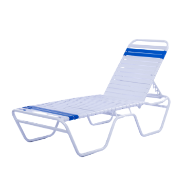 Commercial Vinyl Strap Chaise Lounges Hotel Pool Furniture Aluminum ...
