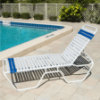 Coast Vinyl Strap Pool Lounge Chair - 14” Seat Height - Lifestyle
