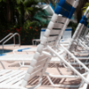 Coast Vinyl Strap Pool Lounge Chair  - 16” Elevated Seat Height - Detail
