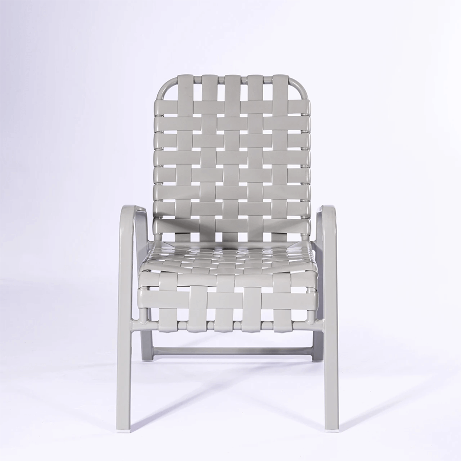 Resort Basketweave Vinyl Strap Patio Dining Chair - Pool Furniture Supply
