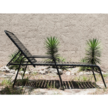 Commercial Vinyl Strap Chaise Lounges Hotel Pool Furniture Aluminum ...