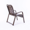 Waterfront Basketweave Vinyl Strap Patio Dining Chair - Backside