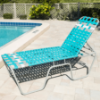 Coast Basketweave Vinyl Strap Pool Lounge Chair - 20” Senior Seat Height - Lifestyle