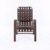 Waterfront Basketweave Vinyl Strap Patio Dining Chair - Front