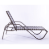 	Waterfront Basketweave Vinyl Strap Pool Lounge Chair with Arms - 14” Seat Height - Side