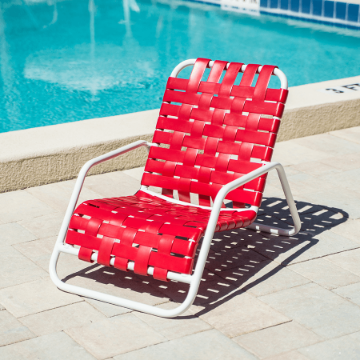 Commercial Vinyl Strap Chairs Hotel Pool Furniture - Pool Furniture Supply