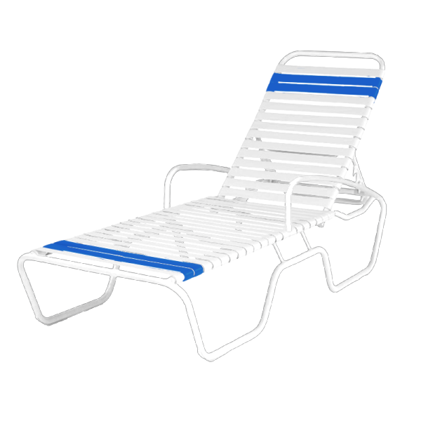 Picture of Sanibel Full-Body Vinyl Strap Chaise Lounge with Aluminum Frame - 27 lbs.