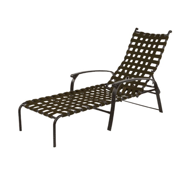 Picture of Rosetta Basketweave Vinyl Strap Chaise Lounge with Aluminum Frame - 14 lbs.