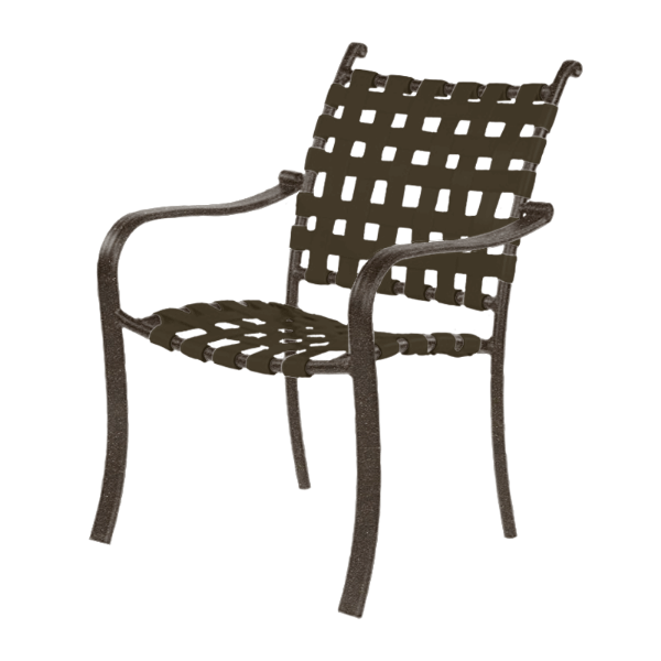 Picture of Rosetta Basketweave Vinyl Strap Dining Chair with Aluminum Frame- 17 lbs.