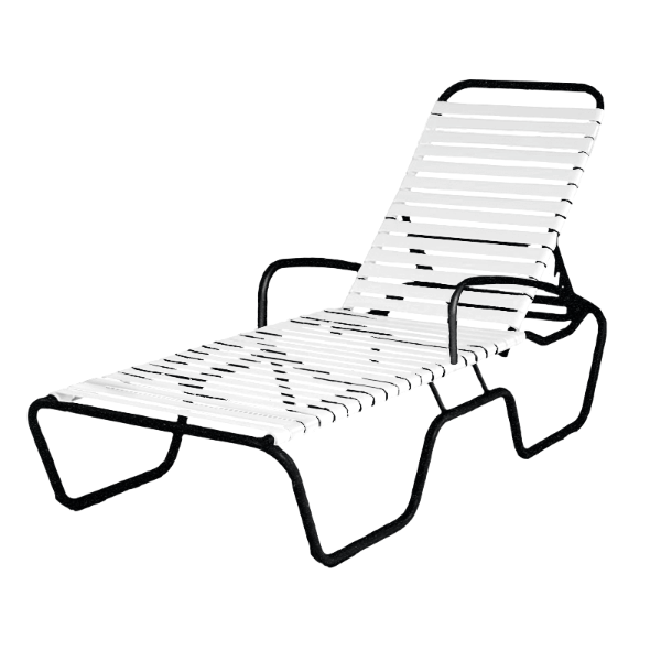 Picture of Sanibel Full-Body Vinyl Strap Chaise Lounge with Aluminum Frame - 27 lbs.