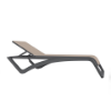 Beige on Dark Grey - Sky Club Stackable Polypropylene Sling Chaise Lounge - FAST SHIPPING