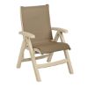 Belize Plastic Resin Folding Sling Arm Chair - Taupe / Sandstone