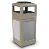 Picture of 42 Gallon Plastic Pool Deck Trash Can with Stone Panel and Dome Ash Tray Top, 65 lbs.