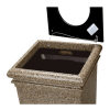 Picture of 30 Gallon Stone Tec Square Polymer Concrete Plastic Trash Receptacle - 115 lbs.