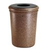 Picture of 50 Gallon Stone Tec Commercial Round Polymer Concrete Plastic Trash Receptacle - 175 lbs.
