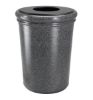 Picture of 50 Gallon Stone Tec Commercial Round Polymer Concrete Plastic Trash Receptacle - 175 lbs.