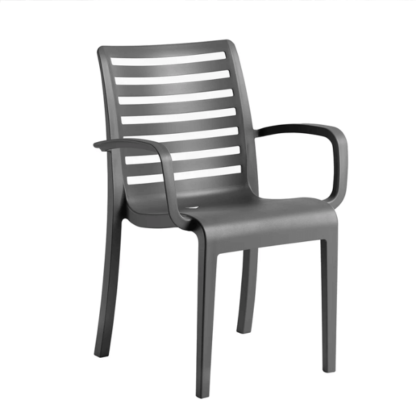 Astoria Stacking Armchair with Technopolymer Frame - Charcoal