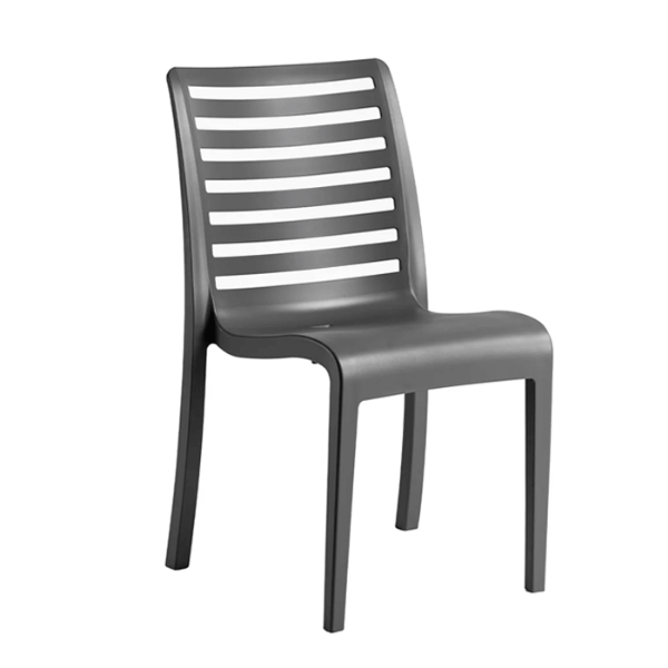 Astoria Stacking Armless Side Chair with Technopolymer Frame - Charcoal