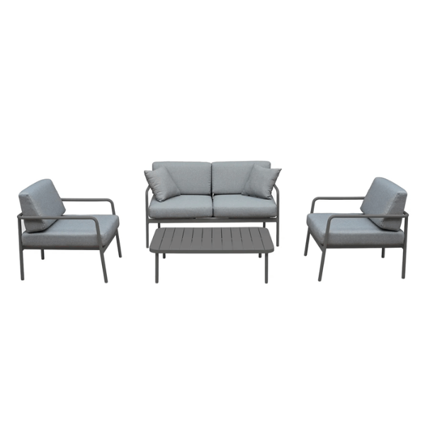 Aurora Deep Seating Set with Aluminum Frame, 88.2 lbs. - Gray / Charcoal