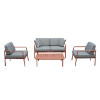 Aurora Deep Seating Set with Aluminum Frame, 88.2 lbs. - Gray /Terra Cotta