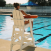 40” Seat Height Recycled Plastic Pool Lifeguard Chair with Steps - Lifestyle