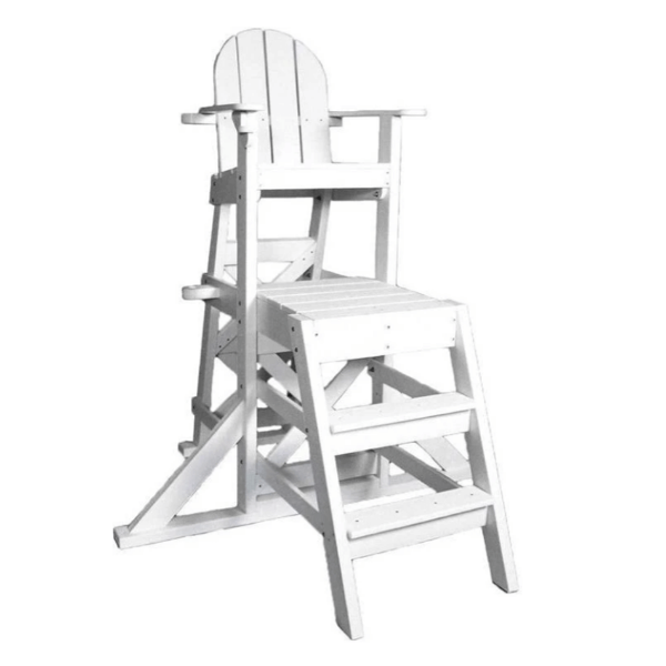 50” Seat Height Recycled Plastic Medium Lifeguard Chair with Front Ladder - Front