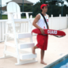 50” Seat Height Recycled Plastic Pool Lifeguard Chair with Steps - Lifestyle