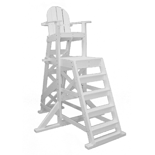 64” Seat Height Recycled Plastic Tall Lifeguard Chair with Front Ladder