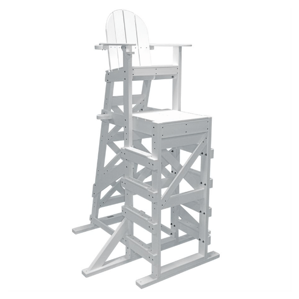 72” Seat Height Recycled Plastic Tall Beach Lifeguard Chair with Side Steps