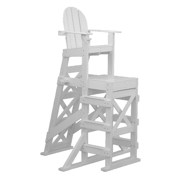 64” Seat Height Recycled Plastic Tall Lifeguard Chair with Side Steps