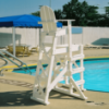 64” Seat Height Recycled Plastic Tall Lifeguard Chair with Side Steps - Lifestyle