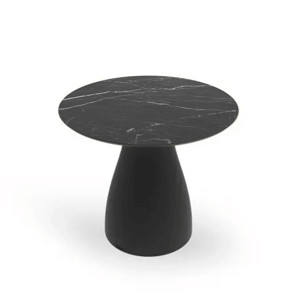 Baobab S 16” Round Side Table - Color: Black Marble