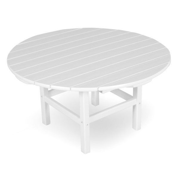 Polywood 38 Inch Round Coffee Table - White