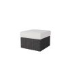 Boulevard wicker ottoman with white cushion in coal finish.