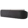 Back view of Boulevard wicker XL outdoor sofa in coal gray for patio furniture