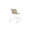 Back view of outdoor woven counter-height chair in barley and white finish