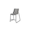 Outdoor woven counter chair in fog gray seat with graphite frame for patios and resorts