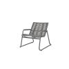 Outdoor woven club chair in fog gray with graphite frame for modern patio furniture