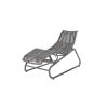 Outdoor woven comfort chaise lounge in fog gray finish with graphite frame for pool deck relaxation