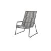 Commercial Cabana woven seat high back club chair in Fog and Graphite finish with durable frame, front angle view