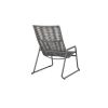 Back view of Cabana woven high back club chair in Fog and Graphite finish for resort patio seating