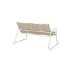 Back view of Cabana woven loveseat sofa in Barley and Bone finish for outdoor commercial patio seating